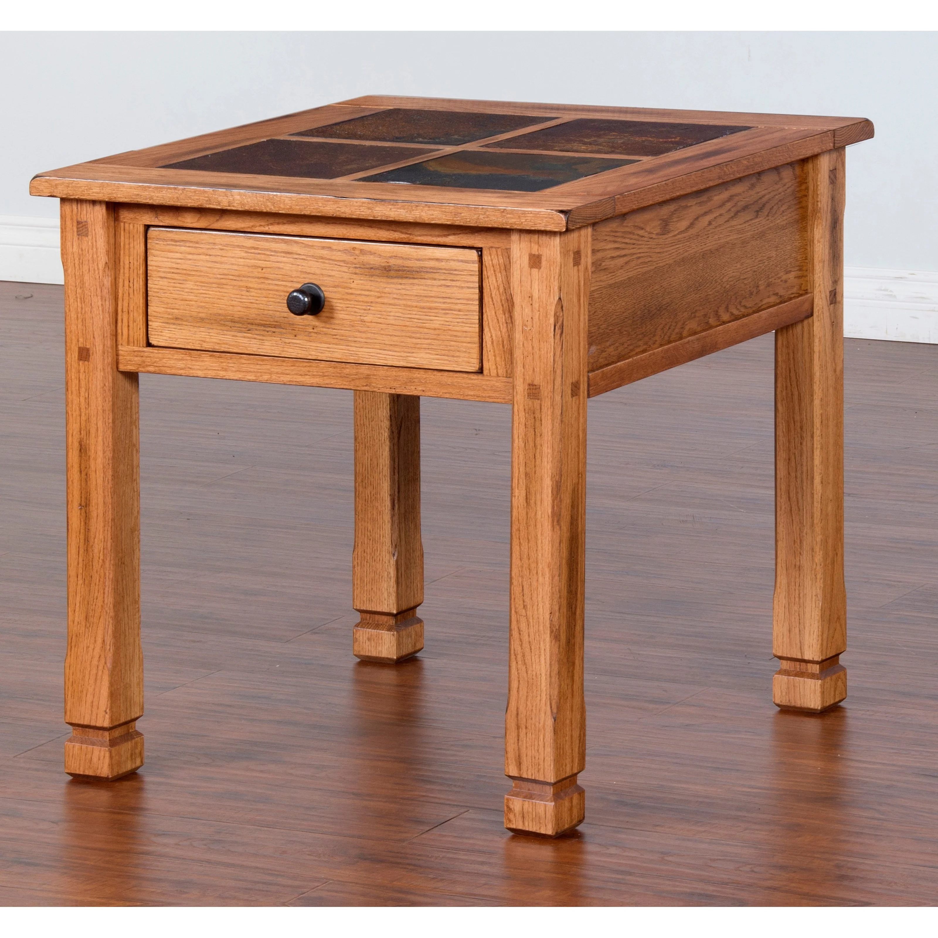 Sunny Designs Sedona 10022503 Rustic End Table with Slate Top | Conlin ...